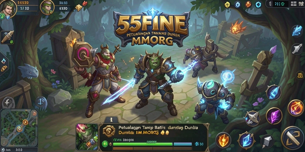 Tampilan gameplay petualangan seru dalam 55FIVE.