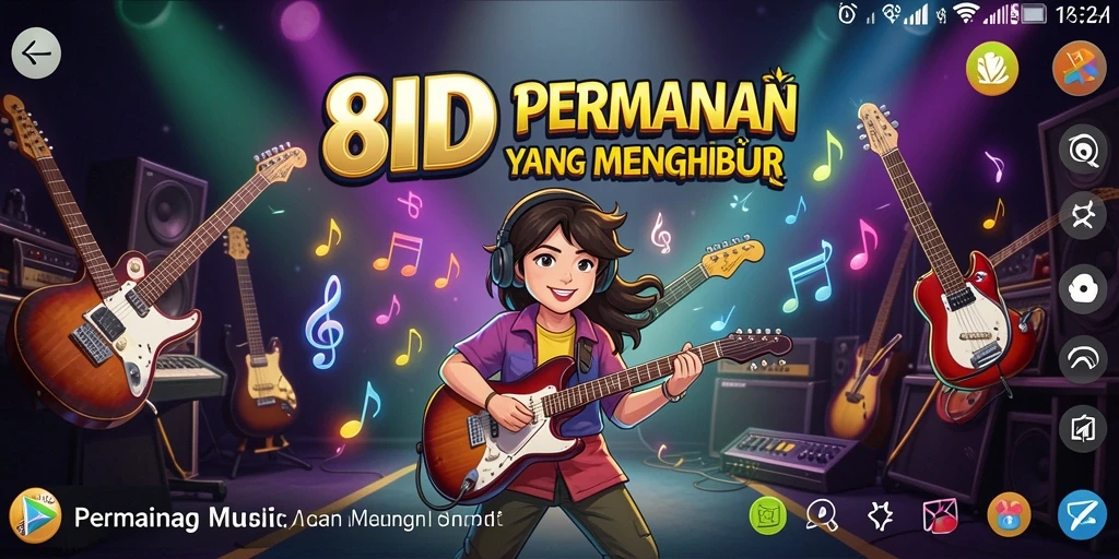Tangkapan layar permainan 8ID dengan tampilan lagu yang menarik.