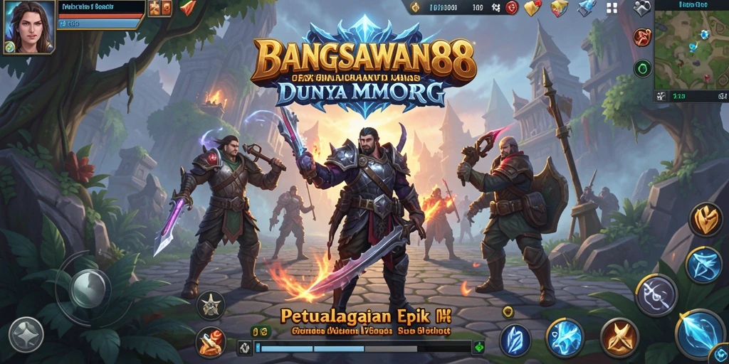 Screenshot utama menampilkan aksi seru dalam <strong>BANGSAWAN88</strong> MMORPG.
