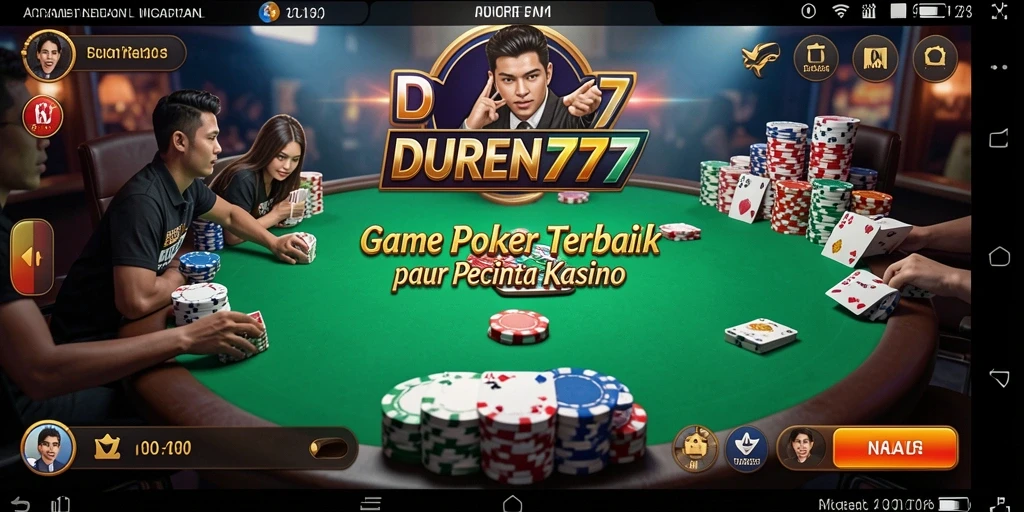 Tampilan gameplay Poker DUREN777 yang menarik dan interaktif.