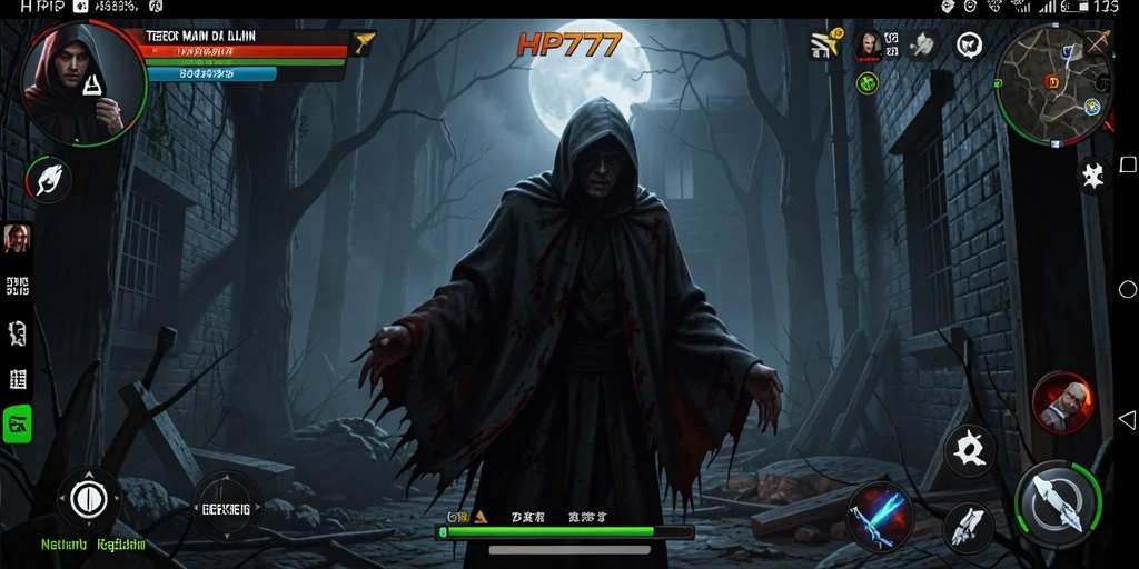 Gameplay HP777 yang menakutkan dengan atmosfer mencekam.