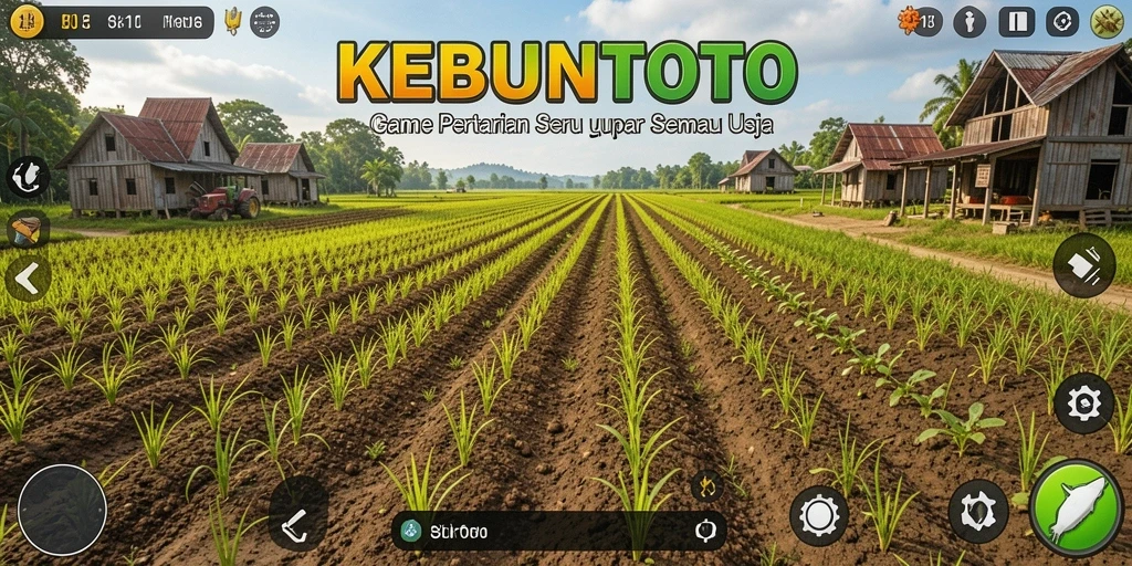 Tampilan gameplay KEBUNTOTO yang menarik dengan kebun yang subur.