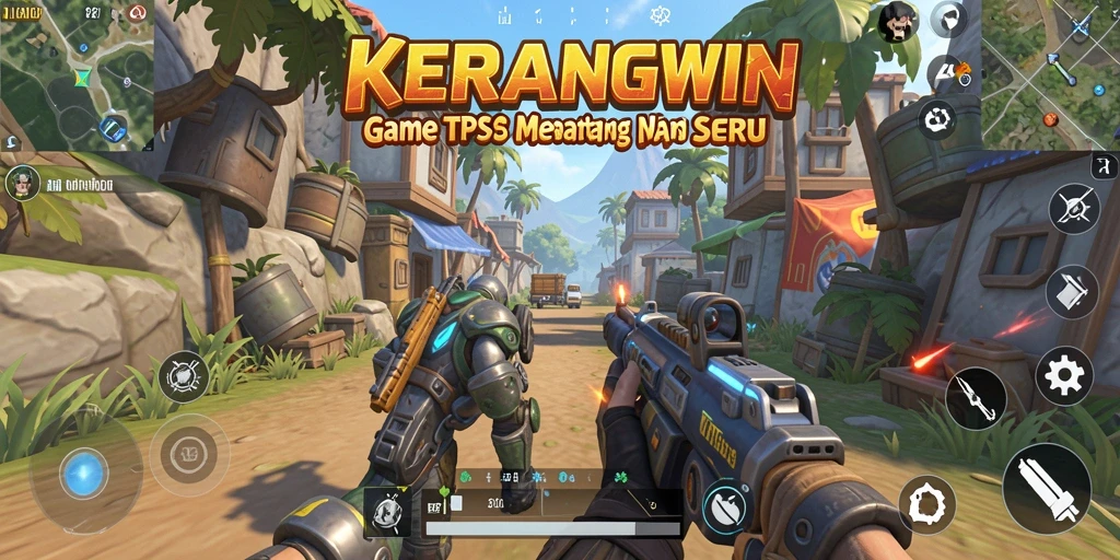 Tampilan gameplay mendebarkan KERANGWIN dalam aksi TPS.