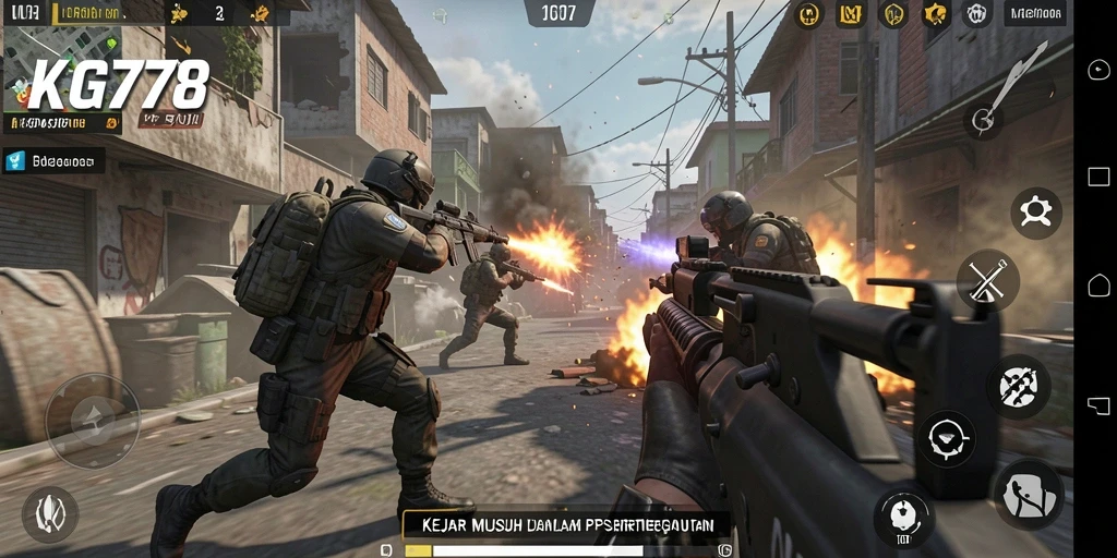 Screenshot KG778 menampilkan aksi seru dalam gameplay FPS.
