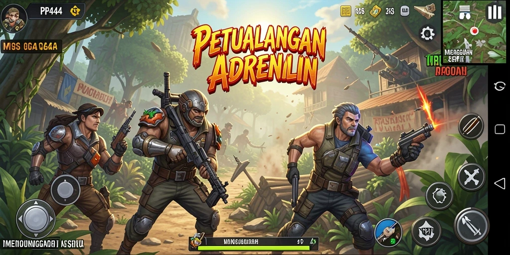 Tampilan gameplay PP444 yang mendebarkan dalam dunia petualangan.