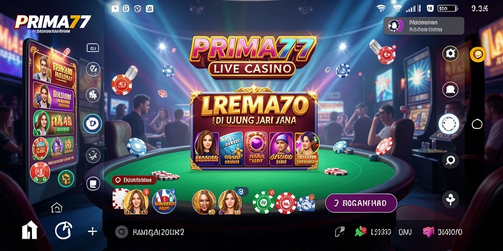 Screenshot gameplay Live Casino PRIMA77 yang menampilkan dealer profesional.