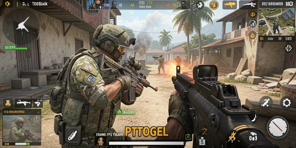 Tampilan menarik gameplay PTTOGEL dengan aksi adu tembak yang seru.