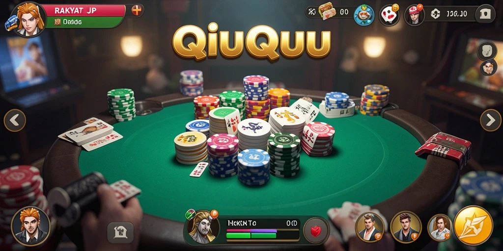 Tampilan gameplay seru dalam RAKYATJP saat bermain QiuQiu.