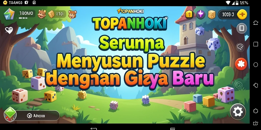 Screenshot utama dari gameplay <strong>TOPANHOKI</strong> yang menampilkan potongan puzzle yang menarik.