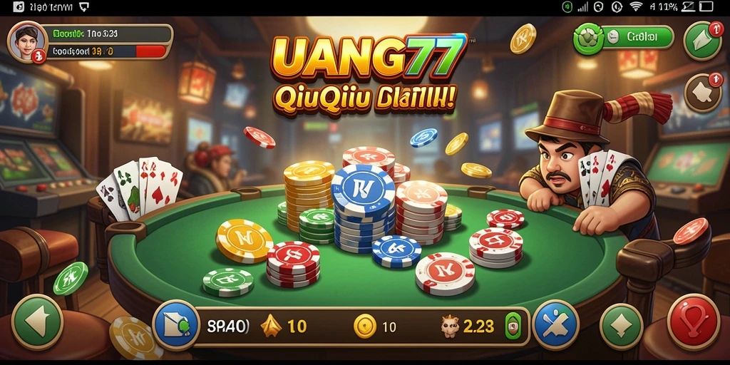 Tampilan gameplay QiuQiu yang menarik dan seru di UANG77.